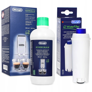 De'Longhi ECAM filtračná vložka 1 ks + Odstraňovač vodného kameňa pre espresso kávovar DeLonghi EcoDecalk 500ml